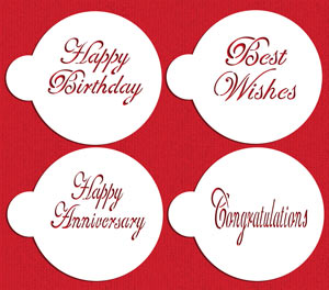 Stencil: Script Celebration Set