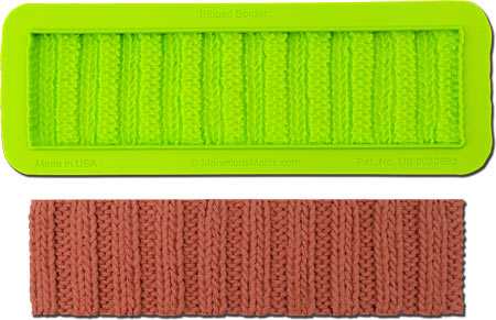 Ribbed Knit Border Silicone Mold