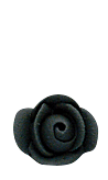 Mini Icing Roses - Jet Black