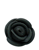 Small Icing Roses - Jet Black