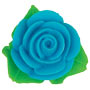 Rose Icing w/ 3 Leaves - Blue