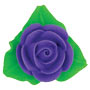 Rose Icing w/ 3 Leaves - Lavender
