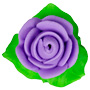 Rose Icing w/ 3 Leaves - Lavender