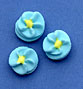 Blue Button Flowers/Yellow Center