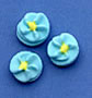 Blue Button Flowers/Yellow Center