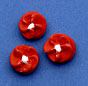 Red Button Flowers/White Ctr