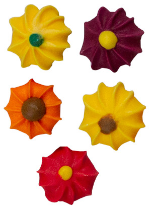 Autumn Mix Twist Flowers - Royal Icing