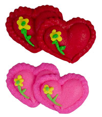 Mini Double Hearts w/ Flower - Pink & Red Asst.