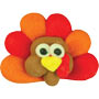 Mini Turkey Head Icing With Feathers