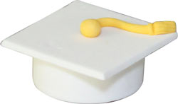 Fondant Grad Caps - White