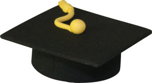 Fondant Large Grad Caps - Black