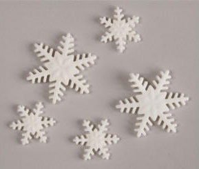 Fondant Snowflakes- 2 Designs-White