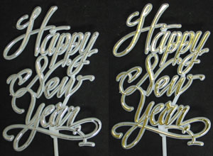 Happy New Year Plaques - Gold & Silver
