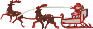 Santa & Sleigh W/3 Deer - Small