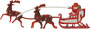 Santa & Sleigh W/3 Deer - Small