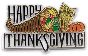 Happy Thanksgiving Horn Plaque