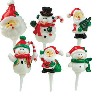 Santa And Snowmen Picks - Asst.