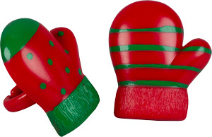 Christmas Mitten Rings - Red & Green Asst.
