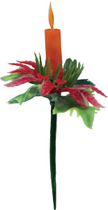 Poinsettia Pick w/ Candle