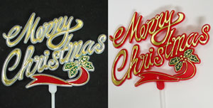Merry Christmas W/Ribbon Plaque Asst