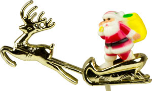 Santa w/ Gold Sleigh & Reindeer