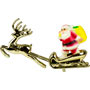 Santa w/ Gold Sleigh & Reindeer