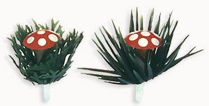 Mushroom W/Holly Picks - Asst.
