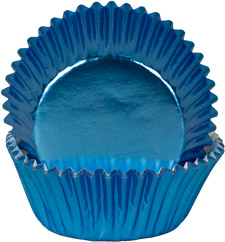 Bake Cups - Light Blue Foil - Cupcake Size