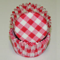 Gingham Cups - Red - Small