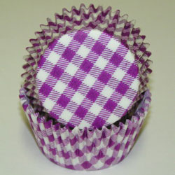 Gingham Cups - Purple - Cupcake