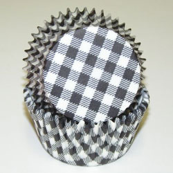 Gingham Cups - Black - Cupcake