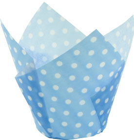 Tulip Cup - Polka Dot - Light Blue