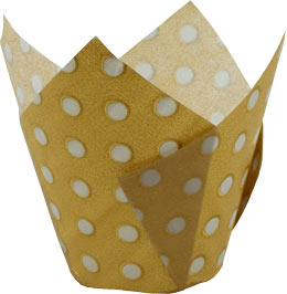 Tulip Cup - Polka Dot - Gold W/ Silver