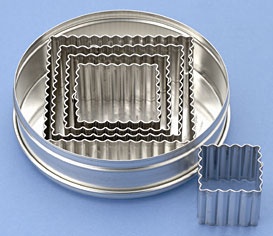 Square Cutter Set - Fluted - 5 Pc