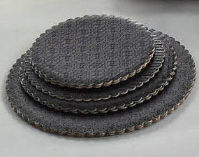 Black Scalloped Circles - 12