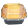 11 oz. Square Foil Dessert Cup W/ Stackable Flat Lid -Black
