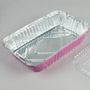 1.5 Lb. Foil Pan W/ Plastic Lid - Pink