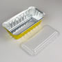 2 Lb. Foil Loaf Pan W/ Plastic Lid - Gold