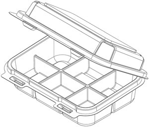 Clear Box - Square Compartment 6 Ct