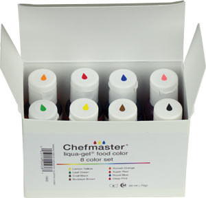8 Color Liqua-Gel Kit - Chefmaster 0.70 oz.