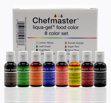 8 Color Liqua-Gel Kit - Chefmaster 0.70 oz.