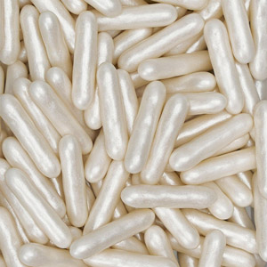 White Pearl Sprinkle Rods - 1 Lb.