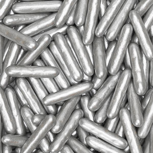 Metallic Silver Sprinkle Rods - 4 oz.