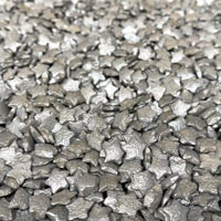 Shiny Silver Pearls Stars Shaped Sprinkles - 4 oz.