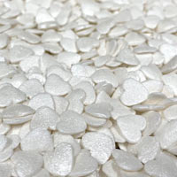 White Pearl Hearts Shaped Sprinkles - 1 Lb.