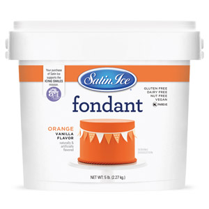 Orange Satin Ice Fondant - 5 lb.Tub