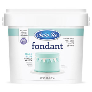 Pastel Blue Satin Ice Fondant- 5 Lb.Tub