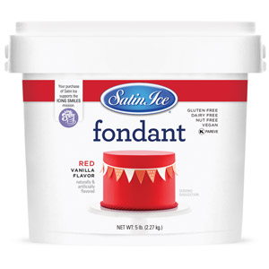 Red Satin Ice Fondant - 5 Lb Tub