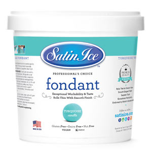 Satin Ice Fondant-Turquoise - 2 Lb.Mini