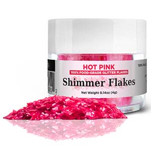Hot Pink Shimmer Flakes - 4 Gr.